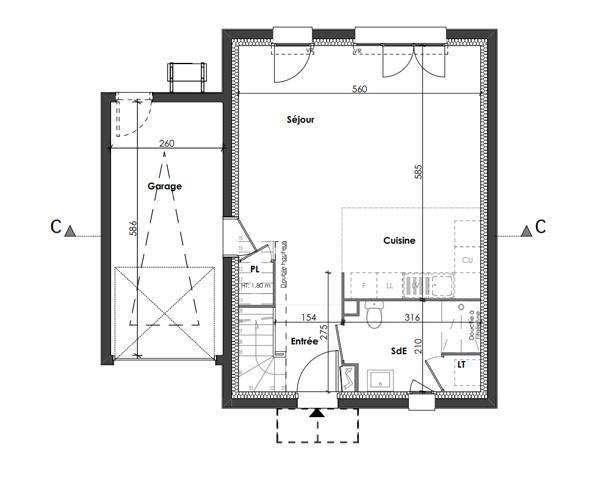 Arzal 56190 Maison 4 pièces 82 m2 , garage
