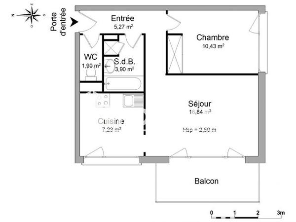 Location Appartement 2 pièces 45.57 m² - 15 RUE MAURICE UTRILLO Artigues Pres Bordeaux 33370