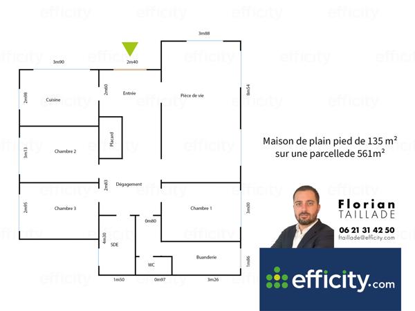 Maison 4 pièces - 135 m² Exclusivité efficity