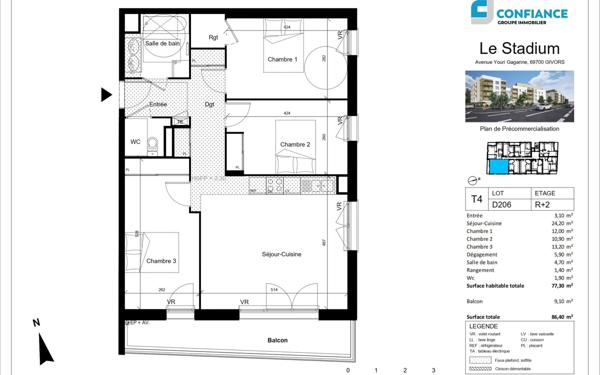 Appartement à vendre    4 pièces •  Givors