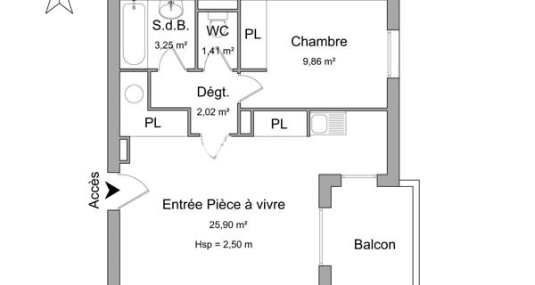 Location Appartement 2 pièces 42.44 m² - Montélimar 26200