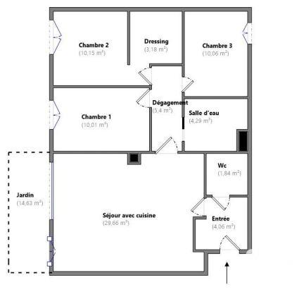 Appartement à vendre 4 pièces 79 m² Élancourt
