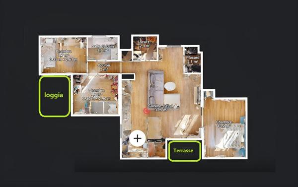 Appartement T4 80 m2  avec garage Draguignan