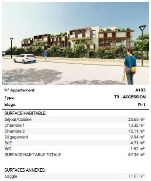Location appartement 3 pièces 67,35 m² Frontignan