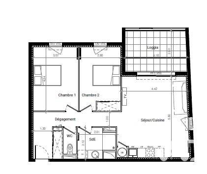 Location appartement 3 pièces 67,35 m² Frontignan