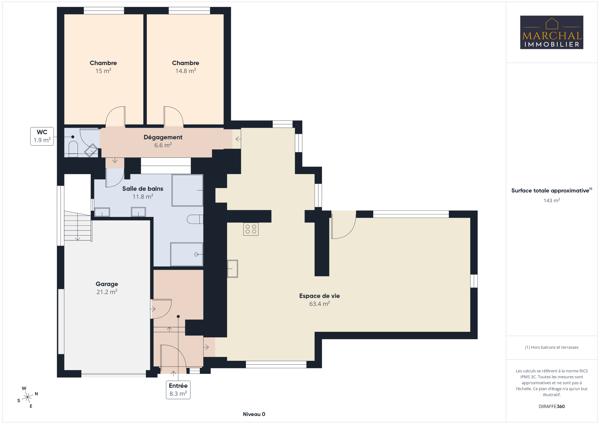 Maison de plain-pied - 120 m2 - Marly