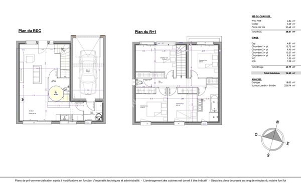 Villa contemporaine, 4 chambres, jardin et garage - proximité immédiate des commodités
