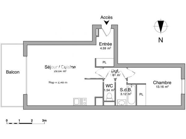 Location Appartement 2 pièces 53.1 m² - 31 RUE DE CITA Vesoul 70000