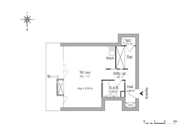 Location Studio 39.85 m² - 85-87 AVENUE GAMBETTA Chatou 78400