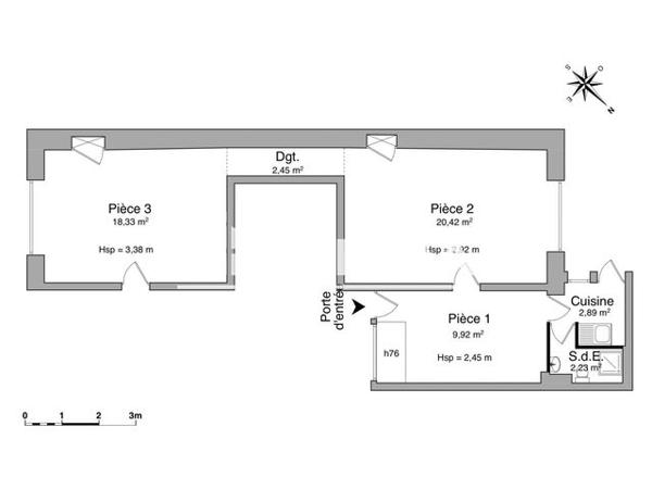 Location Local commercial 3 pièces 56.2 m² - 6 RUE DU DOCTEUR CHAUSSIER Dijon 21000