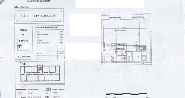 À vendre Studio 23 m² - Grenoble 38000