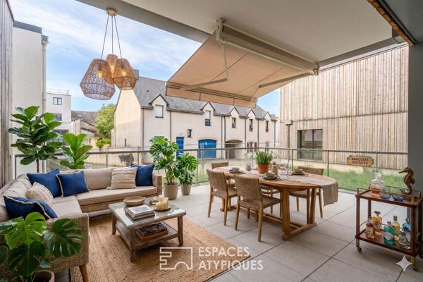 Appartement contemporain de 64 m2 avec grande terrasse au pied des remparts de Guérande