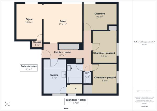 Nevers (58000) Appartement T4 lumineux DPE en D à Nevers