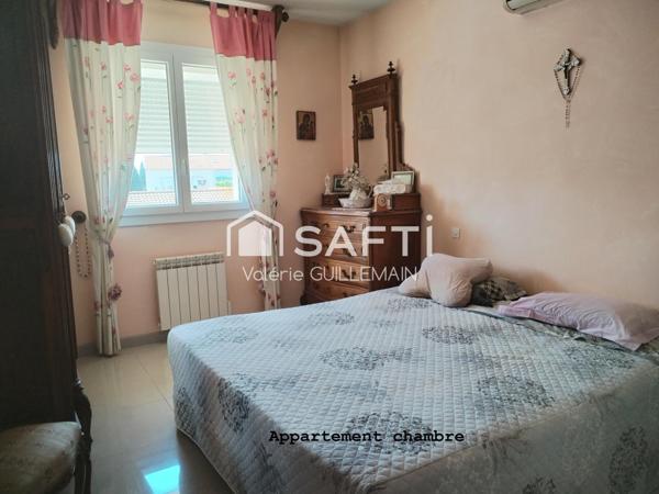 Maison de 200m² avec 4 chambres, garage piscine + local commercial tout commerce sur 760m² de terrain