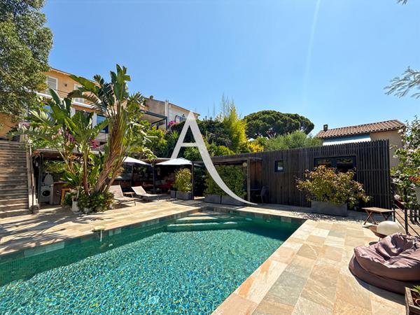 Co-Exclusivité - CANNES - VILLA FAMILIALE 200m² AVEC PISCINE ET 3 DÉPENDANCES À 5 MINUTES DE LA CROISETTE