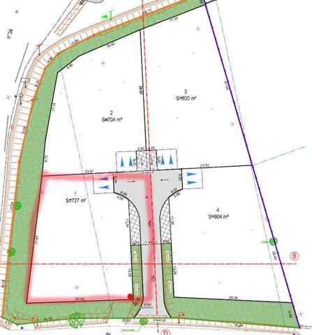 Terrain de 727 m²