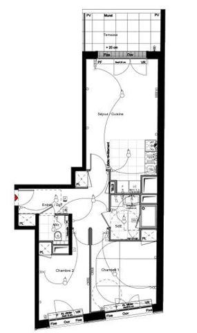 Appartement (neuf) à vendre 3 pièces 61 m² Puteaux