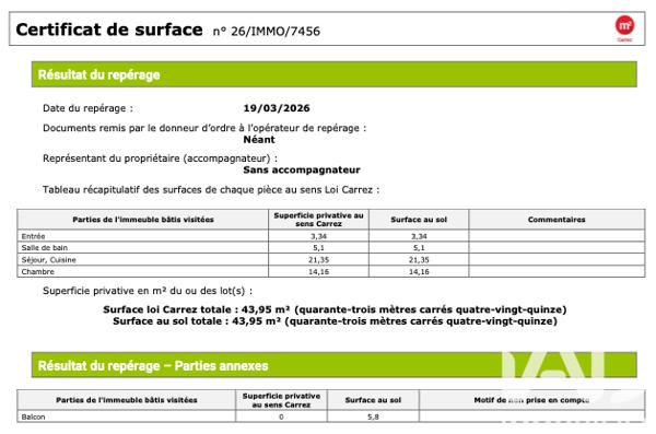 Appartement à vendre 2 pièces 43,94 m² Romainville