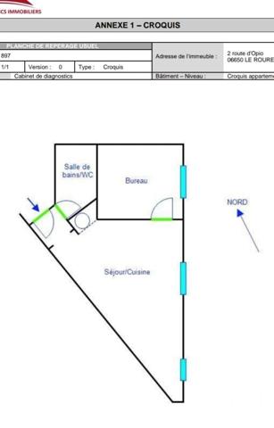 Appartement F1 Bis à vendre  2 pièces - 23 m2 LE ROURET - 06
