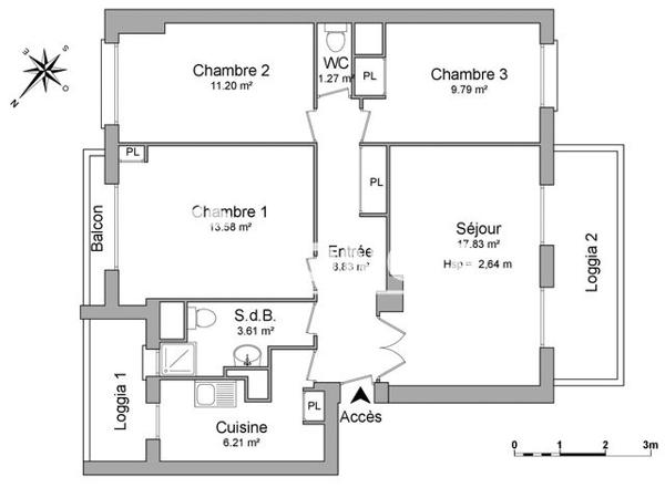 Location Appartement 5 pièces 72.3 m² - 37 AVENUE AUGUSTE BERTHON Toulon 83000