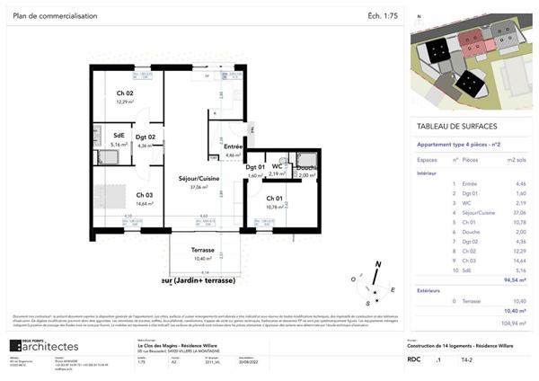 Appartement à vendre    4 pièces •  Villers-la-Montagne