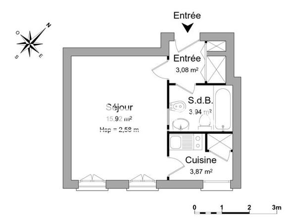 Location Studio 26.81 m² - 6 ET 8 RUE DE L'EPERON Poitiers 86000