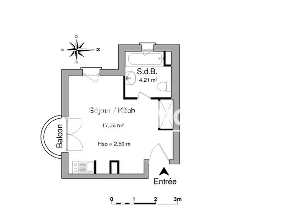 Location Studio 21.79 m² - 18 AVENUE PIERRE MASSE Pau 64000