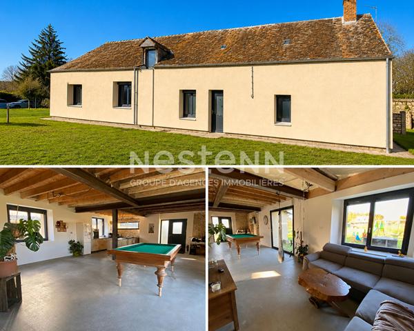 Longère rénovée en pierre avec fort potentiel  - 102 m² - Terrain d'environ 3045 m²  - DPE A - Aubigné-Racan (72800)