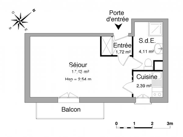 Location Studio meublé 25.65 m² - RESIDENCE DU PIGEON BLANC - 5/9 RUE DU PIGEON BLANC Poitiers 86000