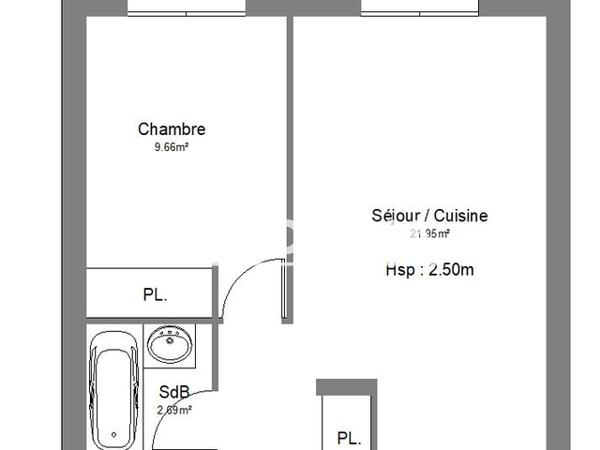 Location Appartement 2 pièces 35.75 m² - 19 AVENUE HOCHE Tarbes 65000