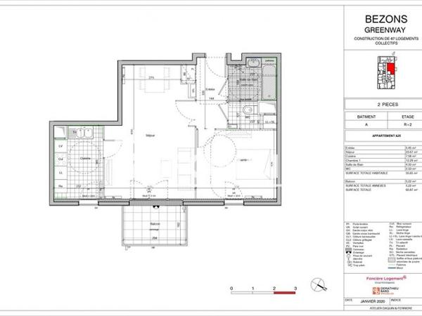 Location Appartement 2 pièces 54.3 m² - 14 RUE DE VILLENEUVE Bezons 95870