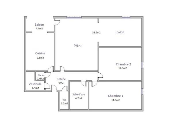 Appartement T3/4 lumineux avec balcon, vue dégagée et aperçu mer – Dernier étage avec ascenseur
