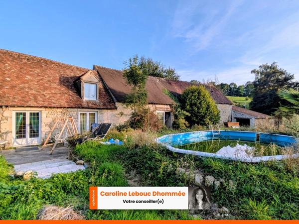 Longère 70m² potentiel 150m² sur 4500m² avec étang