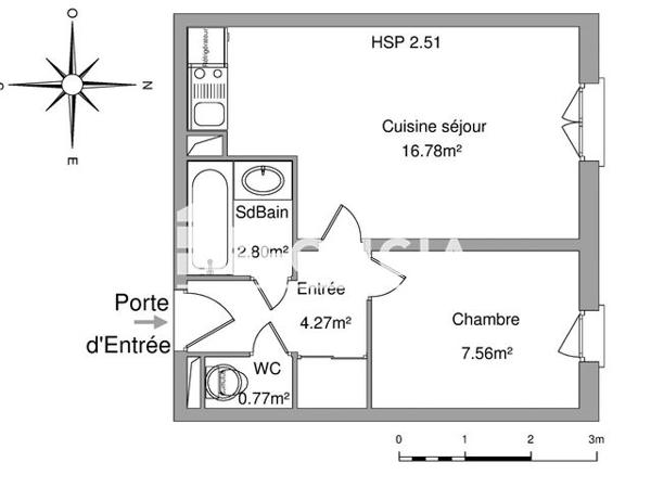 Location Appartement 2 pièces 32.18 m² - 20/22 AV DU RECTEUR PINEAU Poitiers 86000
