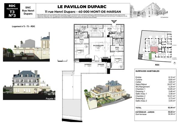 Appartement Mont De Marsan 3 pièces 82,99 m²