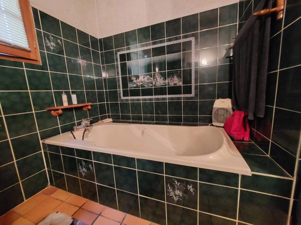 Maison de trois chambres + sous sol aménageable en rez-de-jardin sur 7400m² de jardin.