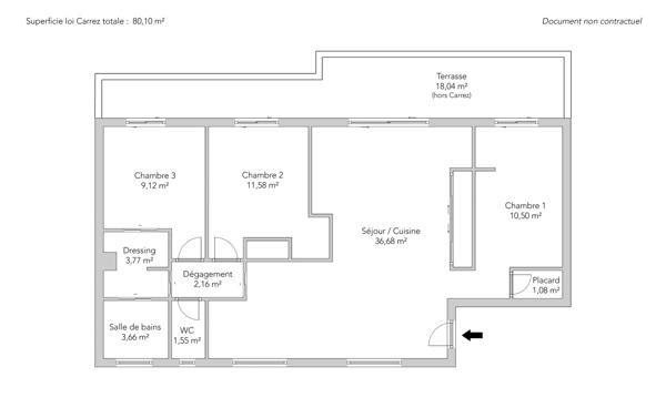 Appartement Paris 18 e - GRANDES CARRIÈRES / VAUVENARGUES