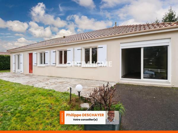 Maison de plain Pied de 104 m² - 7 pièces - 5 chambres - Véranda - Garage - sur parcelle de Terrain Clos de 1500 m² - MAGNAC LAVAL (87)