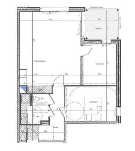 Appartement 3 pièces                                        - 44400 Rezé - Pont Rousseau Centre Réf : 11985