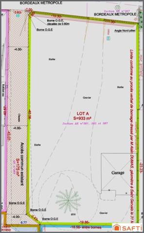 Terrain 933 m2, libre de constructeur, Ambarès-et-Lagrave