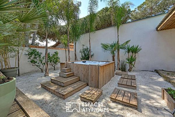 Lumineuse villa de plain-pied avec piscine et spa