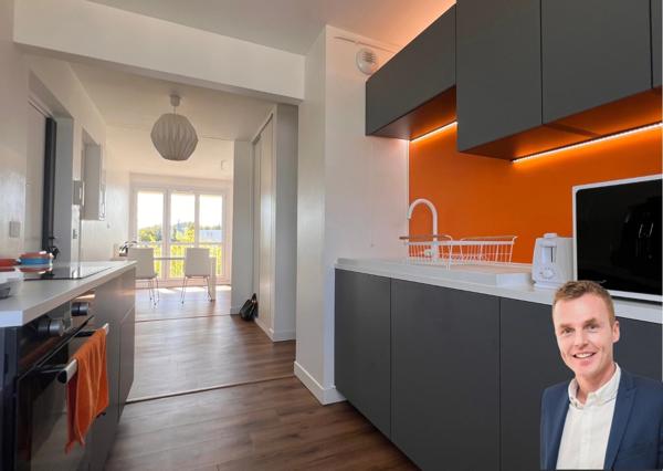 QUIMPER (29) — À VENDRE - Appartement T3 de 60,57 m² AU 6ᵉ et dernier — Balcon - Cave.