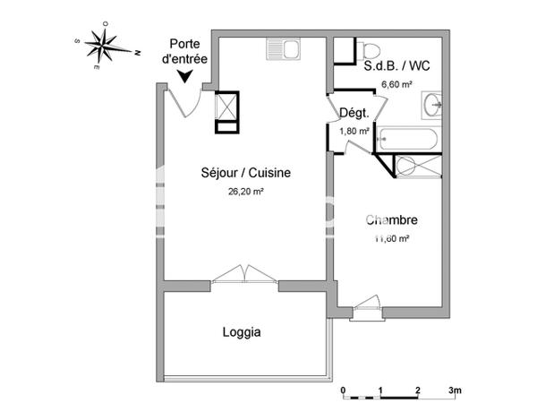 Location Appartement 2 pièces 46.2 m² - 221 BOULEVARD ERNEST HEMINGWAY Beziers 34500