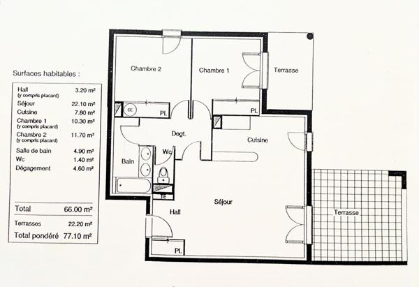 Appartement de 66 m²