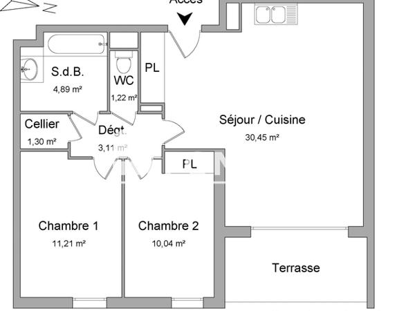 Location Appartement 3 pièces 62.22 m² - 165 BD PONT DE VIVAUX Marseille 13010