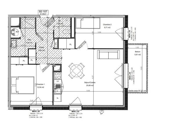 Appartement à vendre 3 pièces 62 m² Bretteville-sur-Odon