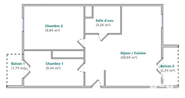 Appartement à vendre 3 pièces 52,5 m² Vienne