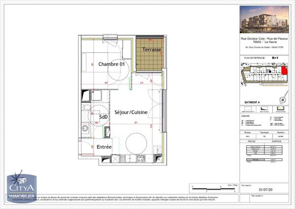 Appartement à louer 2 pièces 42.37m²