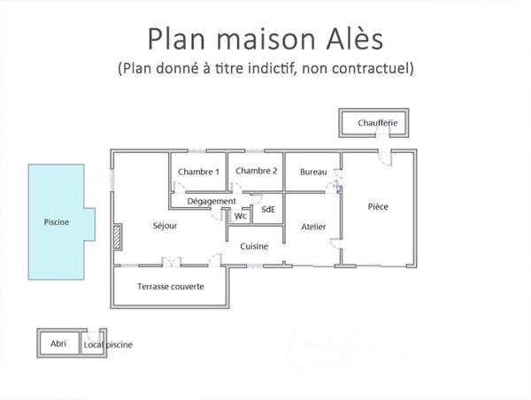 Maison individuelle de plain-pied avec piscine et terrain clos de 558m²