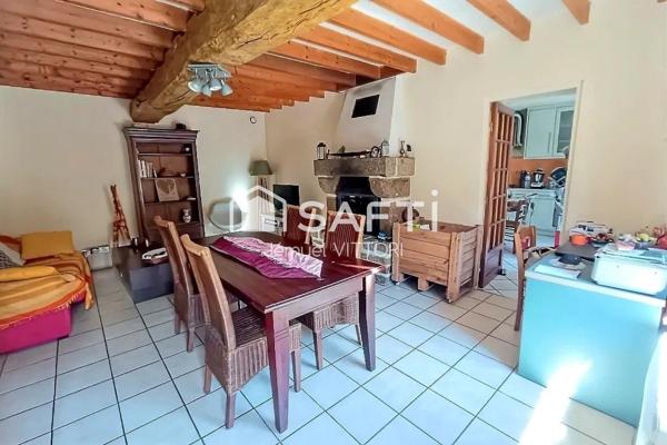 Maison en pierre 2 chambres, terrain 1800m²